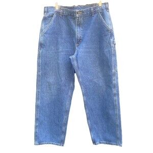 Carhartt Jeans Mens 38x30 Blue Denim B13 DPS Original Dungaree Fit‎ Workwear